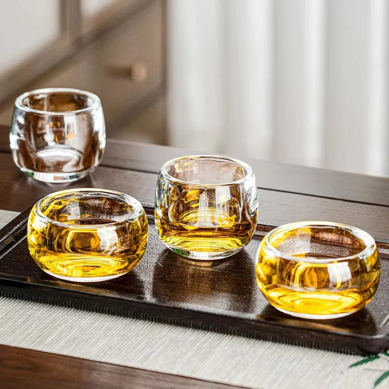 Veltora crystal glass health tea cup, 100ml thickened single cup, transparent high-grade glass for hot or cold beverages
