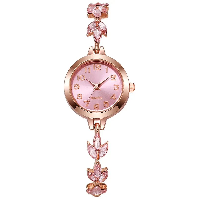 Elegant Veltora women's quartz watch with rhinestone bracelet, featuring a luxe design and chic style for women and girls.