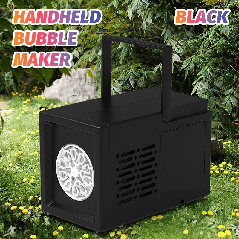 Veltora 10-hole fully automatic bubble machine toy, handheld electric outdoor bubble blower without batteries or bubble water.