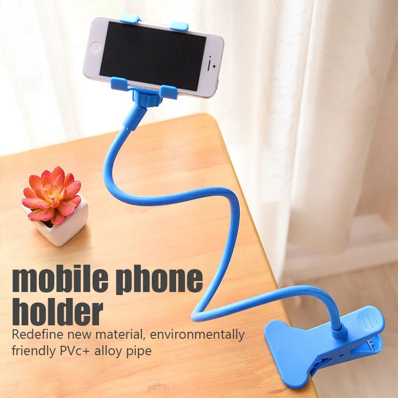 Veltora universal mobile phone holder with flexible, adjustable clip mount for bed or desktop use, suitable for smartphones.