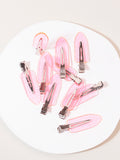 Set of 10 Veltora seamless transparent hair clips for girls, ideal for styling real hair and wigs, featuring makeup facial accessory clips.