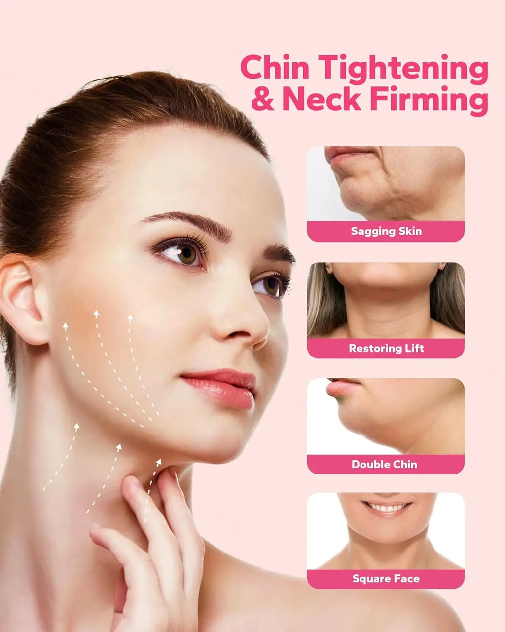 Veltora reusable V-shaped face strap and chin mask for sagging, double chin reduction, chin lifting, and contouring.