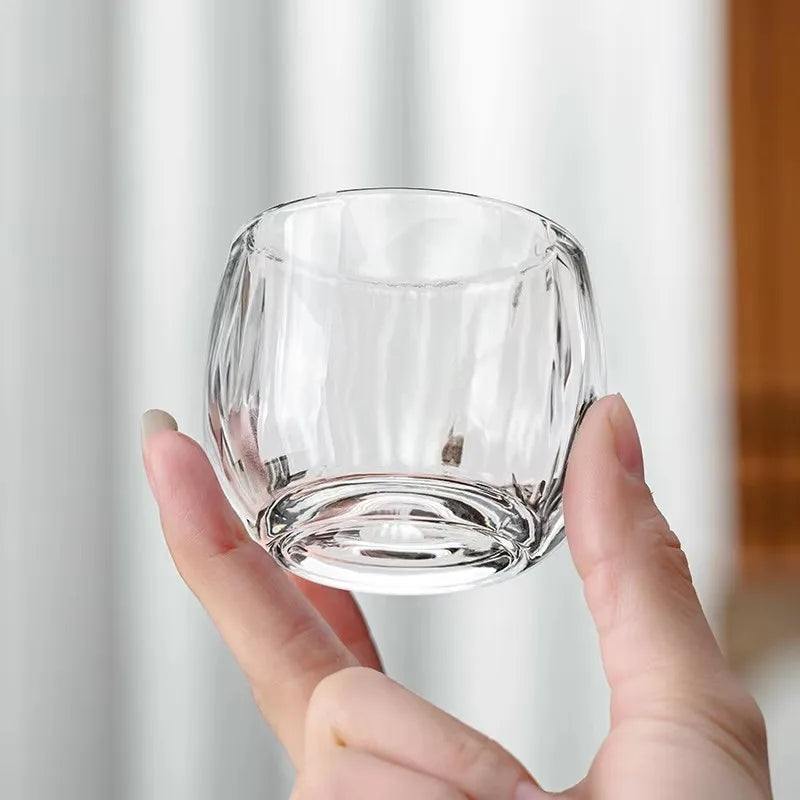 Veltora crystal glass high-grade health tea cup, 100ml, thickened single cup with elegant transparent design