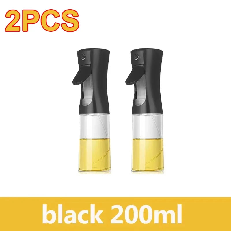 Veltora 200/300/500ml plastic oil spray bottle for BBQ and baking, with spray nozzle and oil brush attachment.