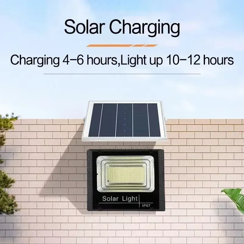 Veltora JVEE 30W solar floodlight with remote control, waterproof IP67, adjustable angle, outdoor spotlight for villa and street lighting