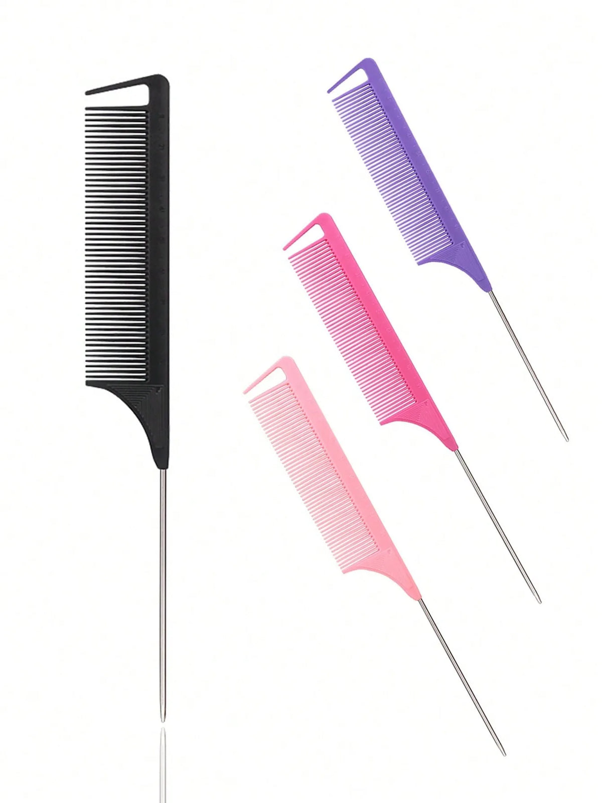 Veltora stainless steel pointed tail hair comb for styling real hair wigs, featuring a precision tail and durable design.