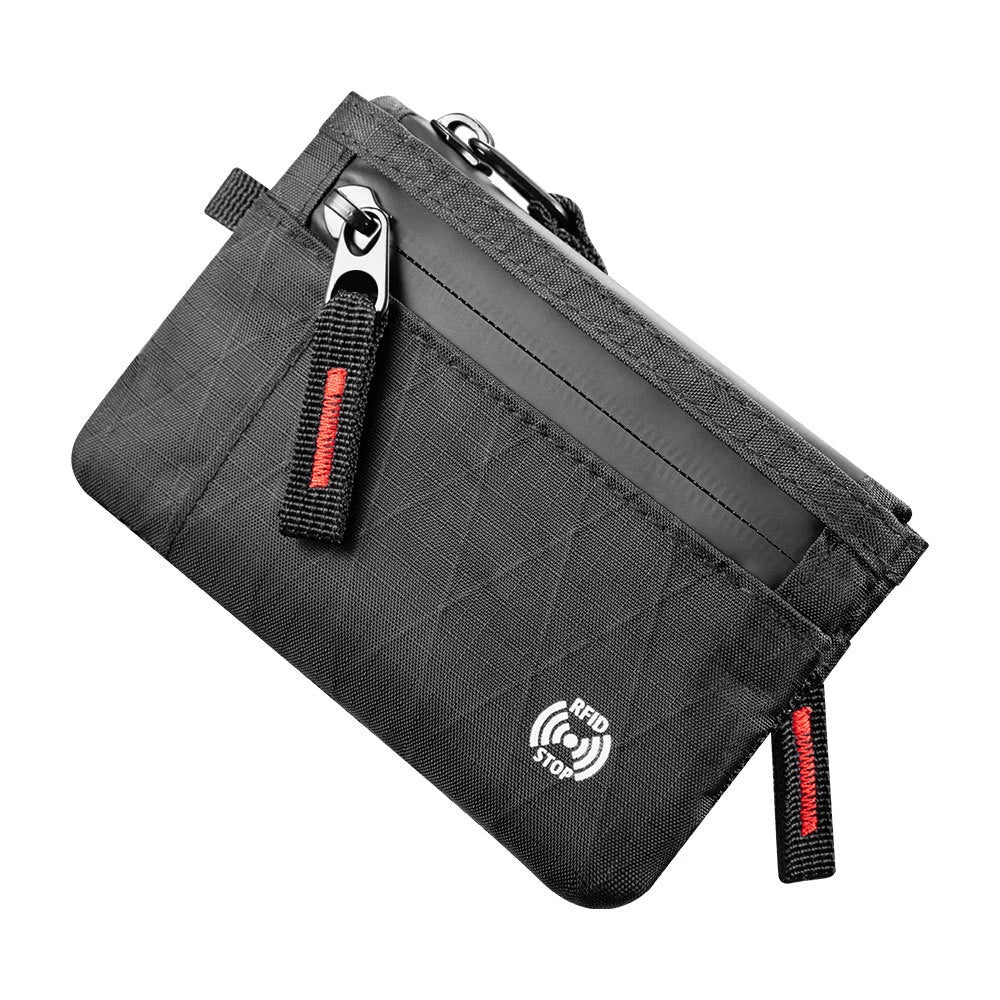Veltora RFID anti-theft ultra-thin wallet with zippered coin pocket, multiple card compartments, lightweight unisex travel accessory