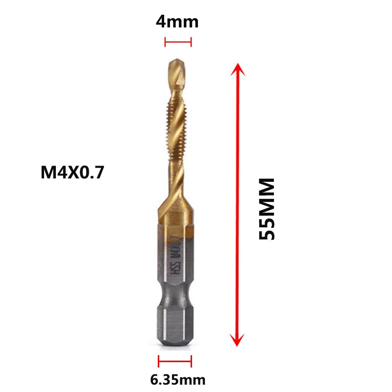 Veltora titanium-plated HSS screw thread metric tap drill bits for M3 to M10, ideal for precision threading in hand tool applications.