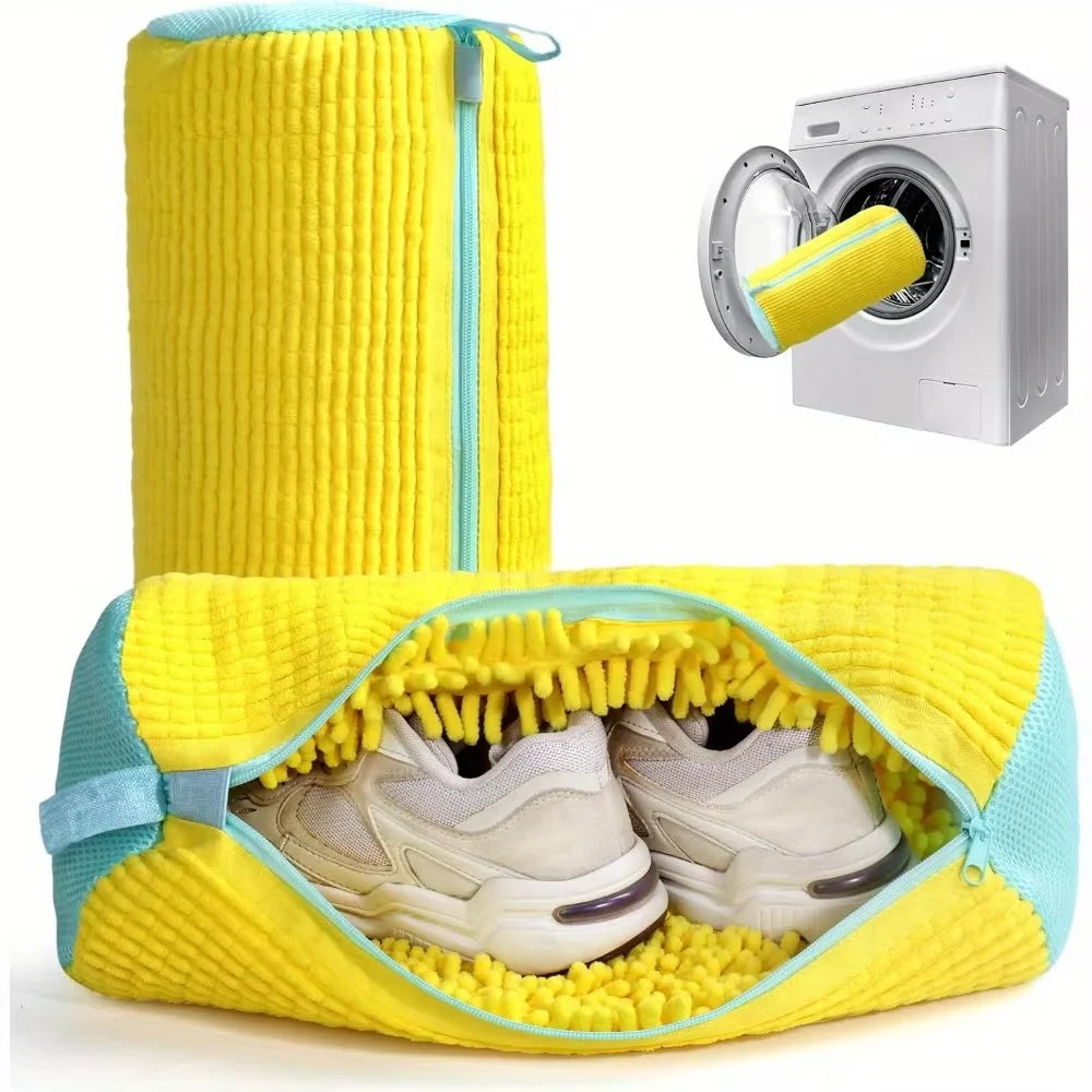 Veltora shoe washing machine bag for sneakers and tennis shoes, reusable cleaning bag to prevent stains during laundry.
