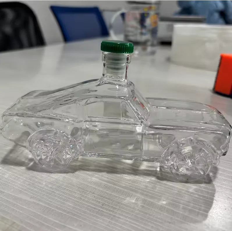 Veltora police car whiskey bottle with wild horse whiskey glass, novelty toy and bar decor for fun, collectible alcohol display
