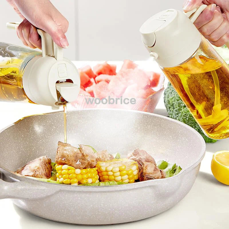 Veltora 2-in-1 kitchen spray oil dispenser and brush for air fryer, salad, grilling, roasting, and cooking.
