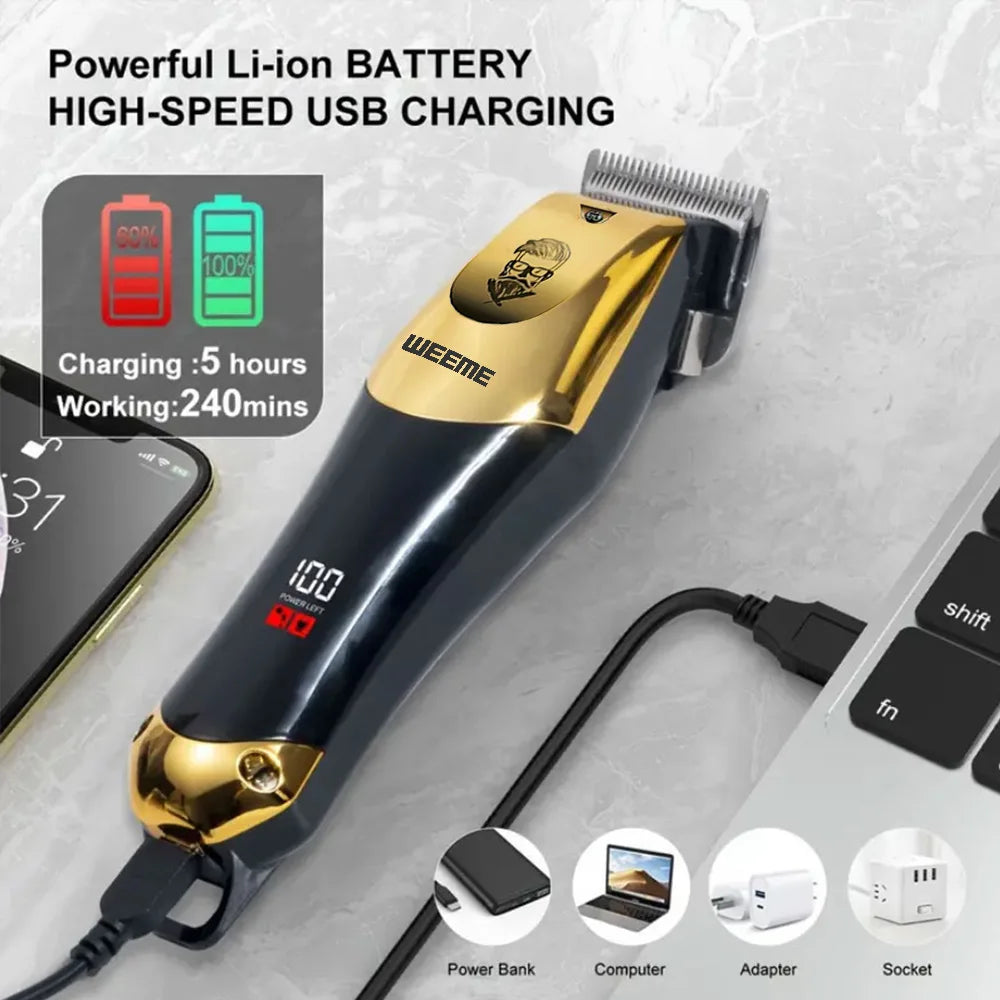 Veltora T9 Vintage men's electric hair clipper and beard trimmer with nose hair trimmer kit, rechargeable, for grooming and styling.
