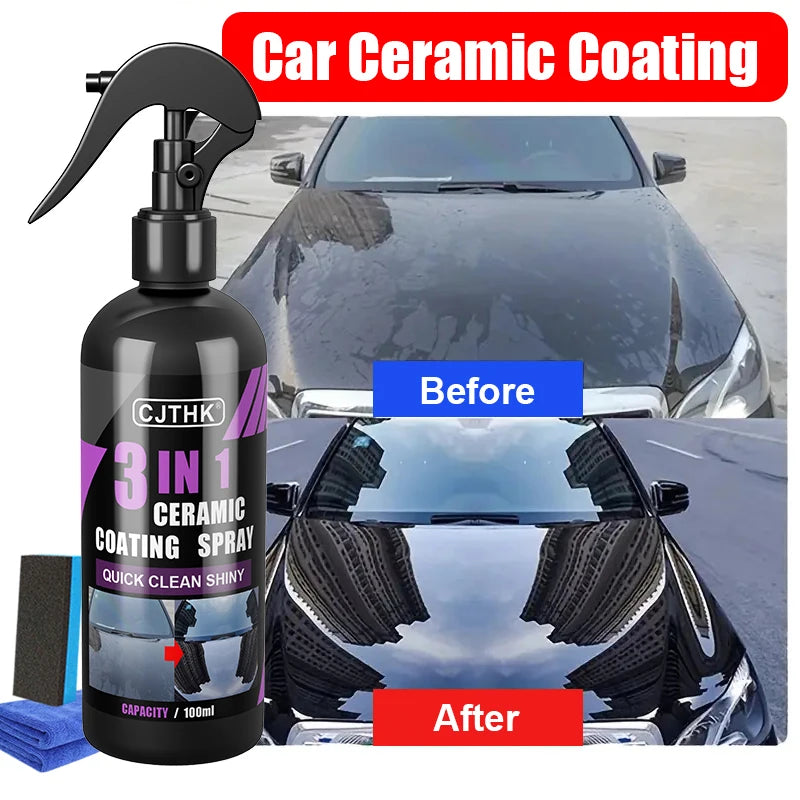 Veltora car ceramic nano coating liquid applying a hydrophobic, anti-scratch crystal wax layer on vehicle surface.