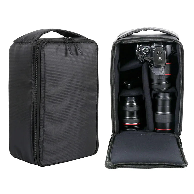 Veltora waterproof DSLR camera backpack with multiple compartments for Nikon and Canon DSLR cameras and lenses, outdoor use