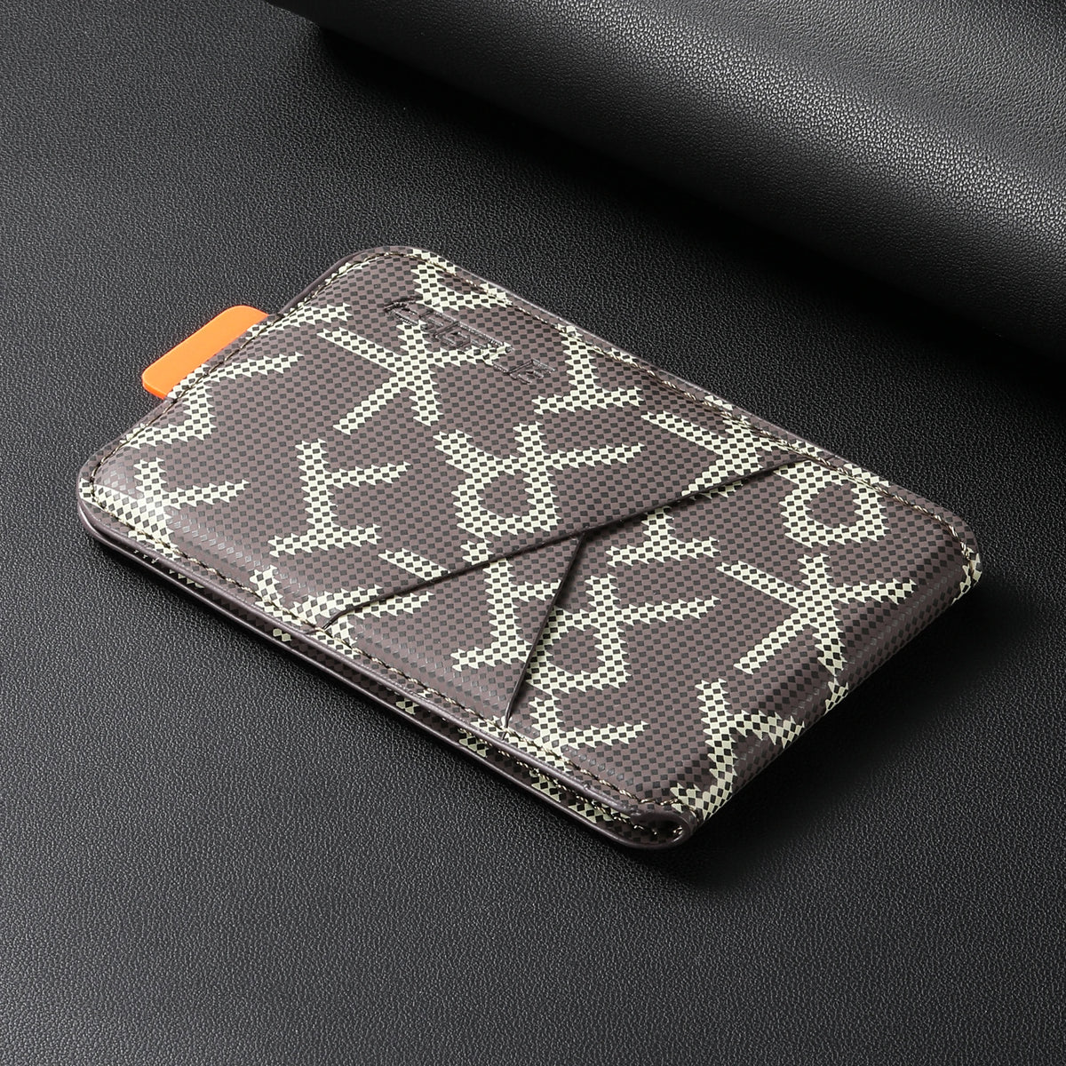 Veltora leather MagSafe wallet for iPhone with magnetic card holder, compatible with iPhone 12 to 17 Pro Max, featuring a strong magnet.
