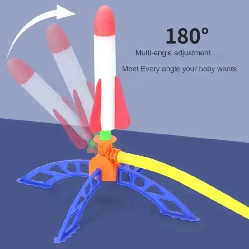 Veltora Kids outdoor rocket foot pump with soaring rocket design, air-powered launcher toy for children’s outdoor play and jumping fun