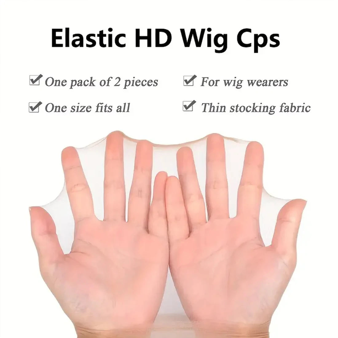 Transparent nylon wig cap by Veltora, elastic, high quality, suitable for lace front wigs, shown in a close-up image
