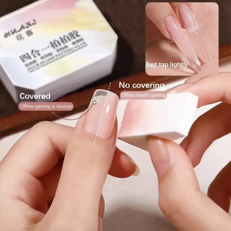 Veltora Four in One Patting Glue in nude with four color options, multifunctional for gradient printing and powder application.