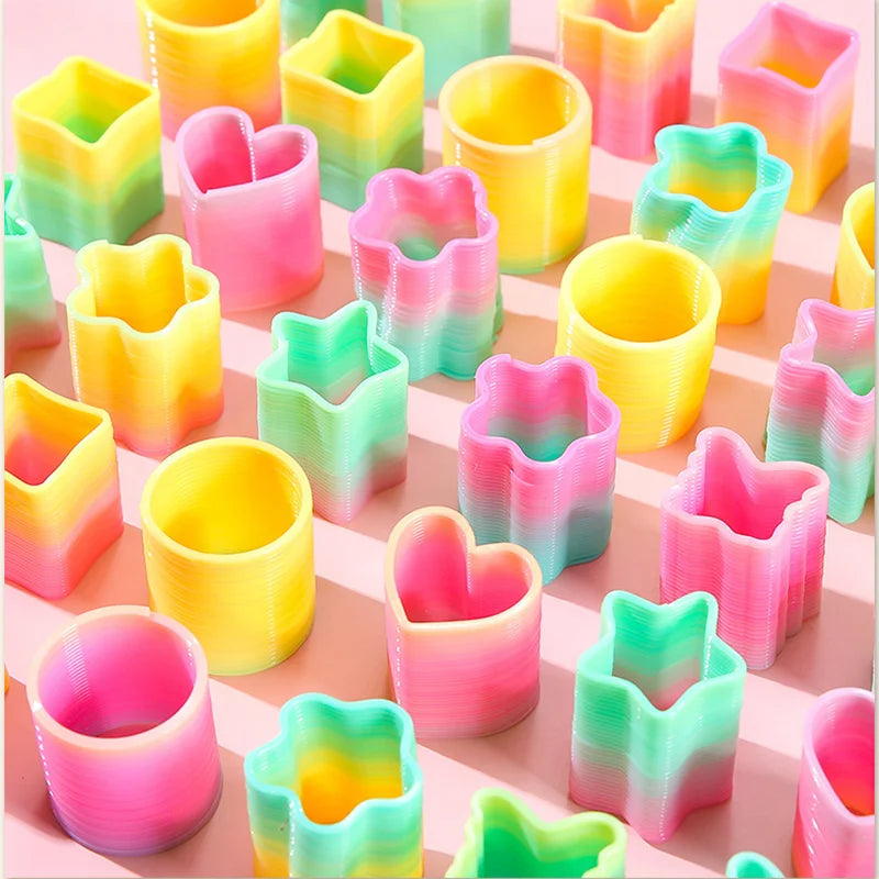Veltora Rainbow Magic Springs circle toy for kids, flexible and colorful, perfect as birthday party favor or small gift.