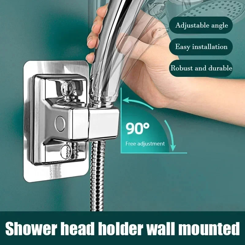 Veltora adjustable wall-mounted shower head holder with adhesive for portable shower accessories