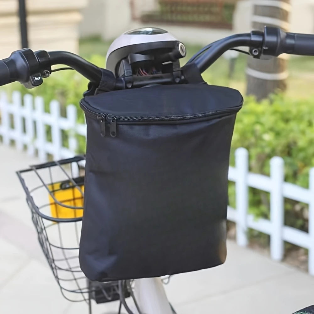 Veltora large capacity Oxford cloth handlebar bag for motorcycles and electric vehicles, removable storage with secure straps