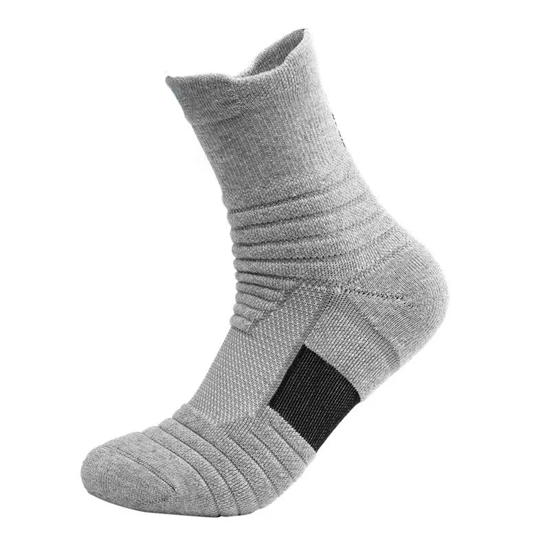 Veltora men's anti-slip cotton football socks in black, short tube style, breathable and deodorizing for soccer and basketball sports.