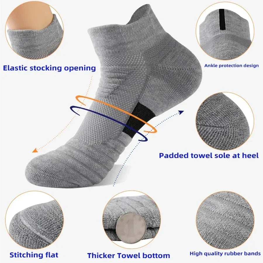 Veltora men's anti-slip cotton football socks, breathable short and long tube soccer basketball sport socks with deodorizing features.