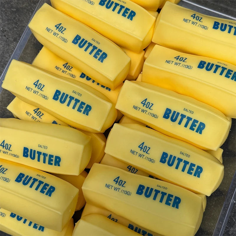 Veltora butter stick squishy stress ball fidget toy with round blocks, crunchy texture, perfect for stress relief and ASMR relaxation.