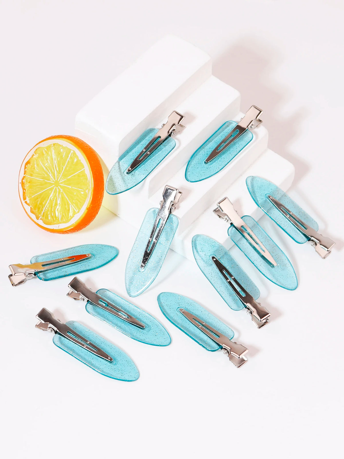 Set of 10 Veltora seamless transparent hair clips for girls, ideal for styling real hair wigs and makeup facial accessories.