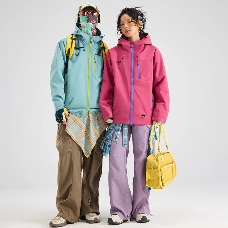 Veltora unisex waterproof hiking jacket with hood, suitable for outdoor activities like camping, climbing, and fishing.