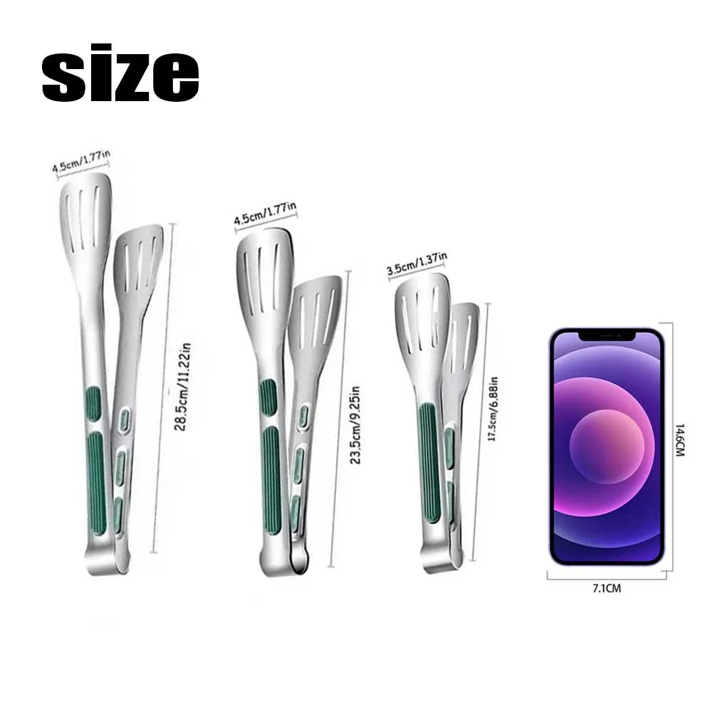 Veltora stainless steel food tongs with non-slip grip, ideal for grilling, salads, meat, bread, and kitchen cooking tasks