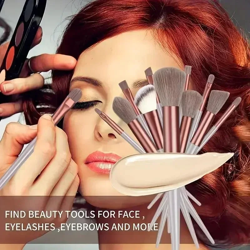 Veltora makeup brush set with soft, fluffy brushes for foundation, powder, eyeshadow, and blending in a professional cosmetic kit.