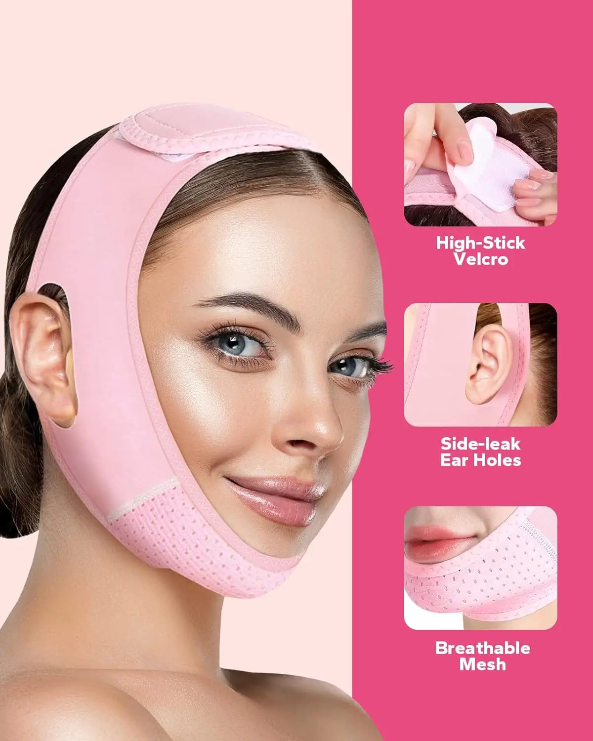 Veltora reusable V line face strap and chin mask for sagging, double chin reduction, and V-shaped facial contouring.