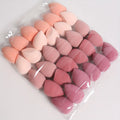 Veltora 7 or 18-piece makeup sponge set with liquid and powder makeup applicators, including dual-use dry and wet makeup eggs.