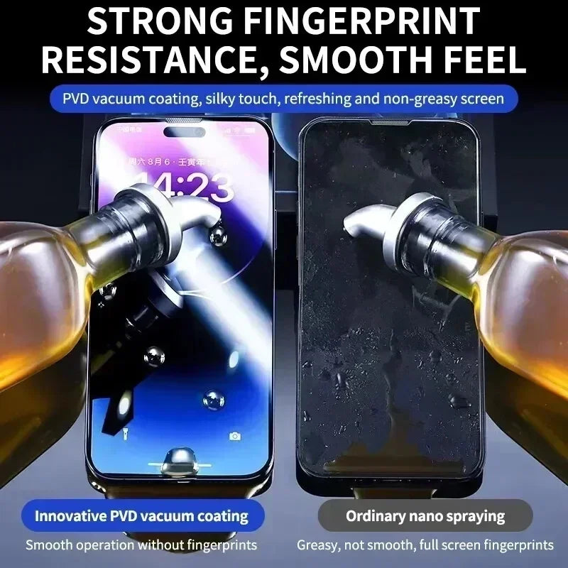 Veltora oleophobic coating dust-free screen protector for iPhone 14, 12, 13, 11, 15 Pro Max, Mini, XS, XR, 16, 17, 18 Plus glass.