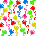Set of 5-20 colorful glitter sticky hands toys by Veltora, elastic and squishy slap palm toy for fun party favors and novelty gifts.