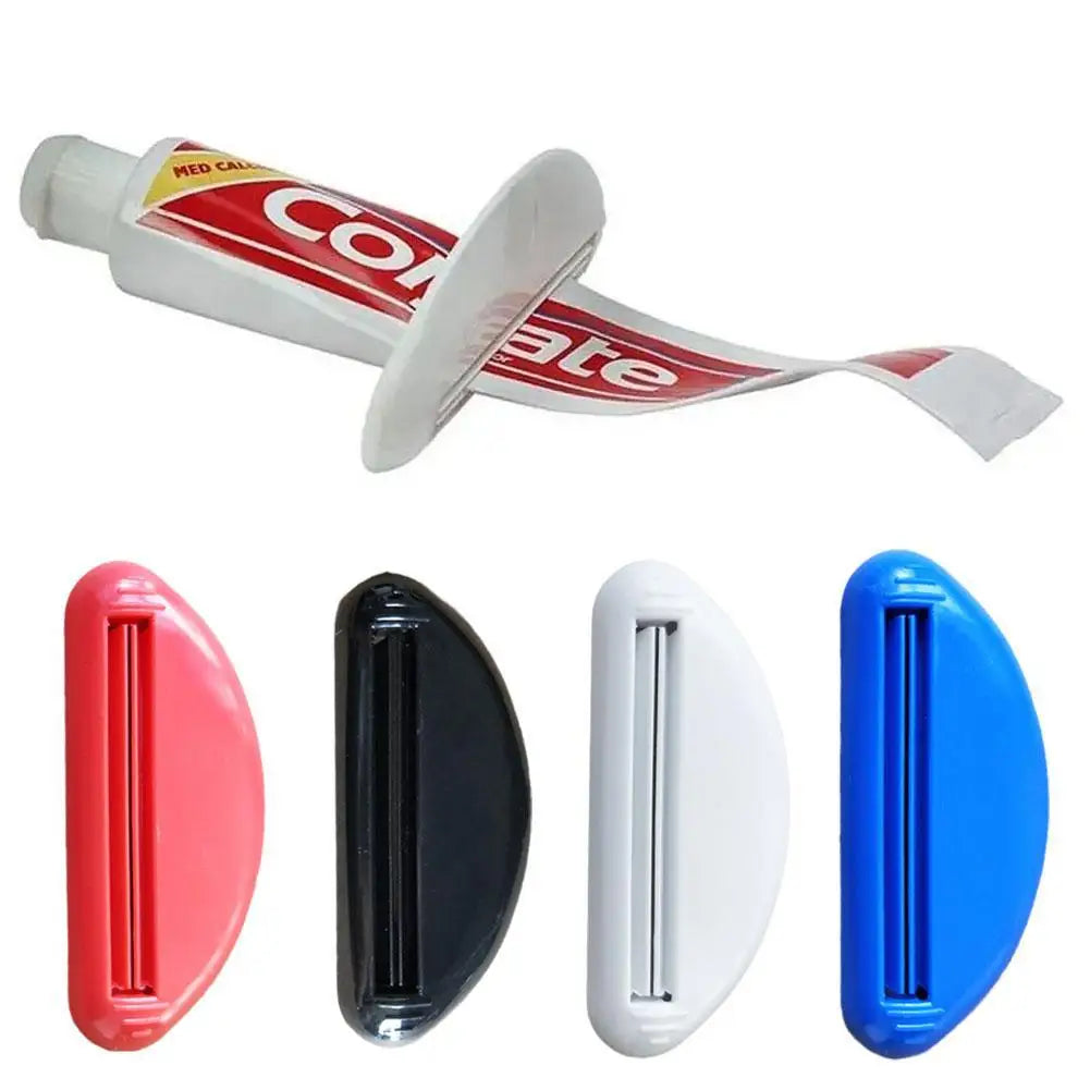 Veltora manual toothpaste dispenser and cream tube squeezer with squeeze clip for bathroom use, extrudes toothpaste or cream easily.