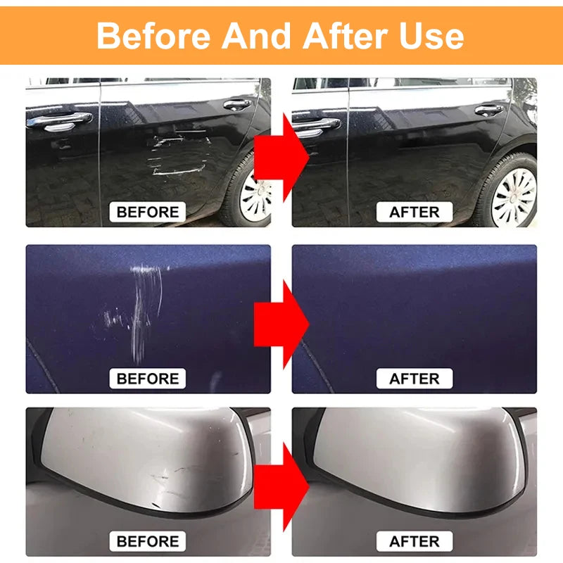 Veltora car scratch remover paint care tool with polishing and grinding compound for auto body scratch repair and swirl removal.