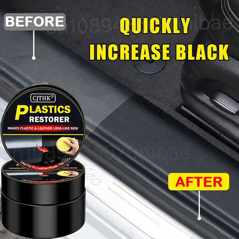 Veltora Car Plastic Restorer and Auto Polish for back to black gloss, plastic and leather repair, and coating renovation.