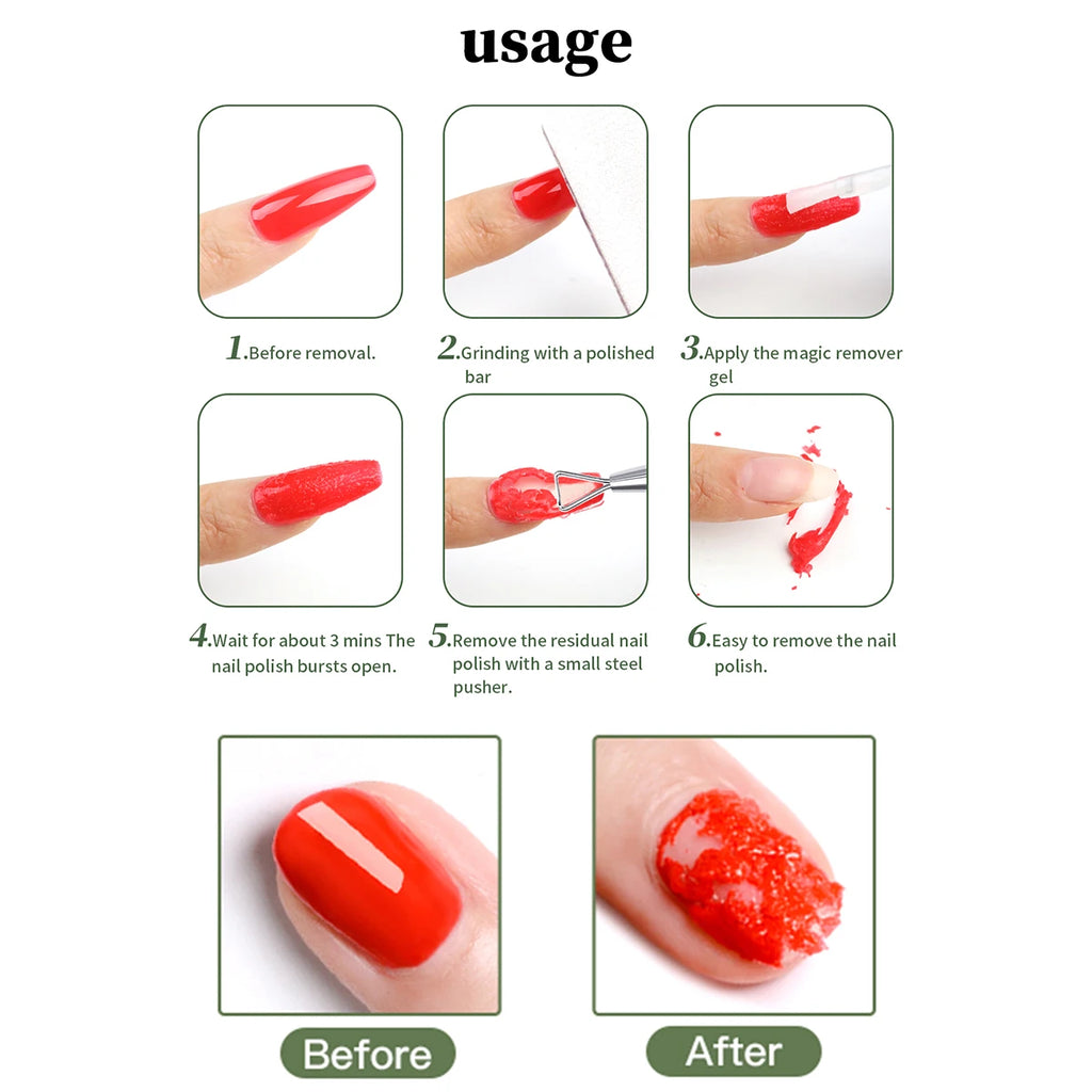 Veltora Nail Magic Remover set with remover tool for easy gel and poly nail gel removal without damage, displayed in the image.