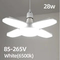 Veltora E27 fan-shaped foldable 28W LED bulb in white, 6500K, for ceiling lights, warehouse, or garage illumination.