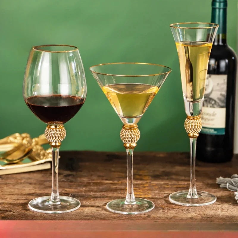 Set of 2 Veltora crystal red wine glasses with tall, elegant design, perfect for champagne and special occasions