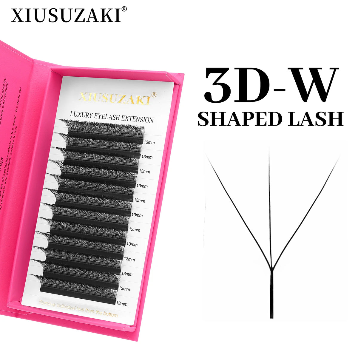 Veltora XIUSUZAKI W Shaped Flowering Lashes, 2D to 8D, premade fan eyelash extensions with natural curl and volume.