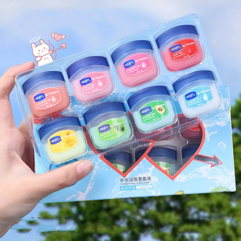 Veltora lip balm container with all-natural healing moisturizing lip mask for dry lips and nourishing lip care.