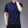 Veltora men's solid color casual polo shirt with short sleeves, breathable fabric, perfect for summer business and casual wear.