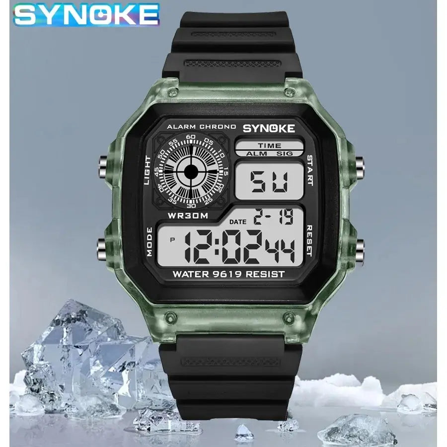 Veltora SYNOKE digital sports wristwatch with luminous display, waterproof design, multifunction features, ideal for outdoor running and students