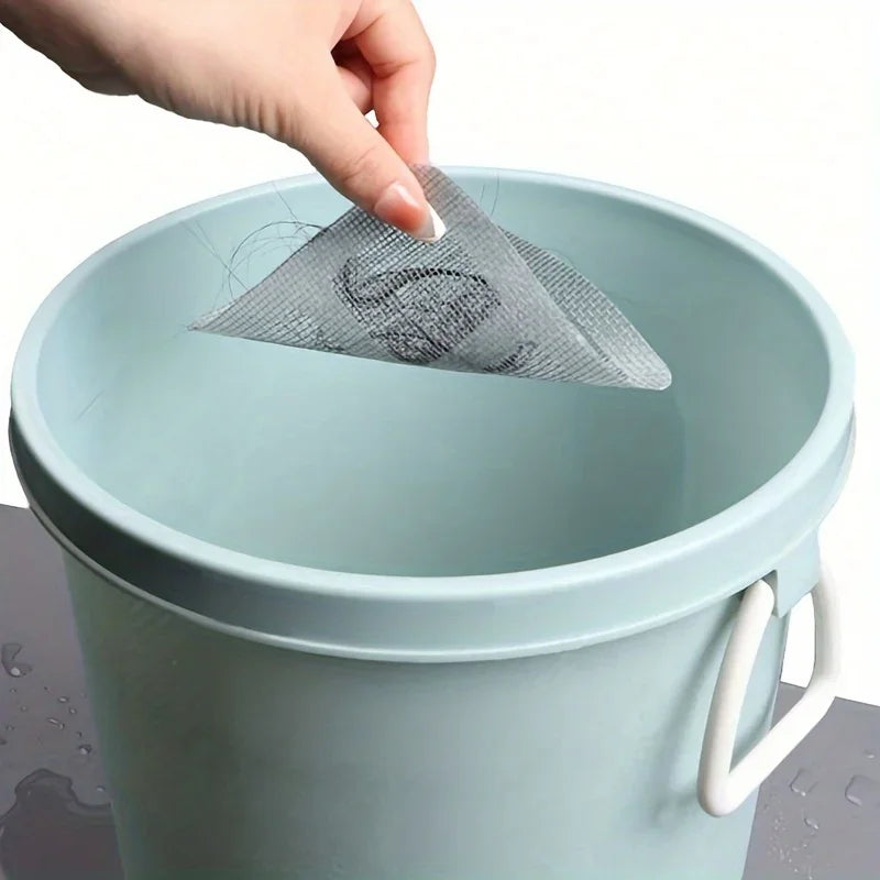 Veltora disposable shower drain hair catcher stickers, 5-20 pack, mesh sink strainer covers for bathroom drains and tubs.