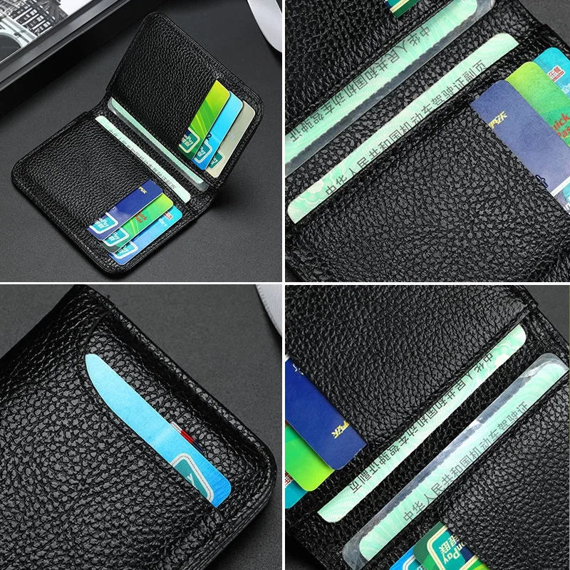 Veltora portable slim soft PU leather men's credit card wallet with multiple card slots and compact design