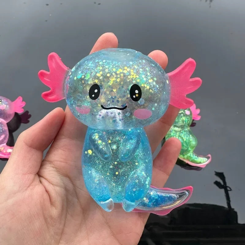 Colorful salamander Maltose fidget toy by Veltora, squishy stretchy axolotl for stress relief and sensory play, birthday gift idea