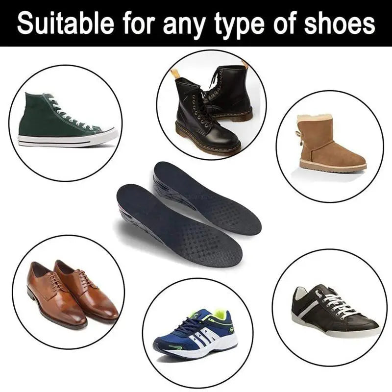 Veltora height increase insoles with air cushion, elevator shoe inserts for men and women, providing 3-9cm lift and comfort